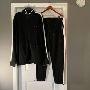 Black Track Suit with White Stripes
